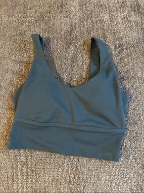 ZYIA Scoop Neck Longline Bralette in Dark Teal